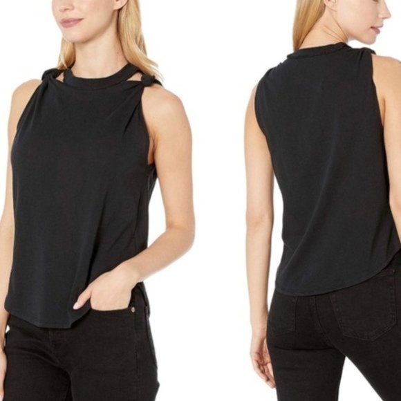 Free People Tops - Free People The Twist Black Tank Top. XS,S